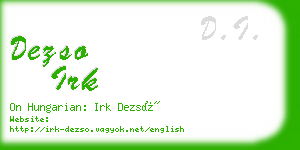 dezso irk business card